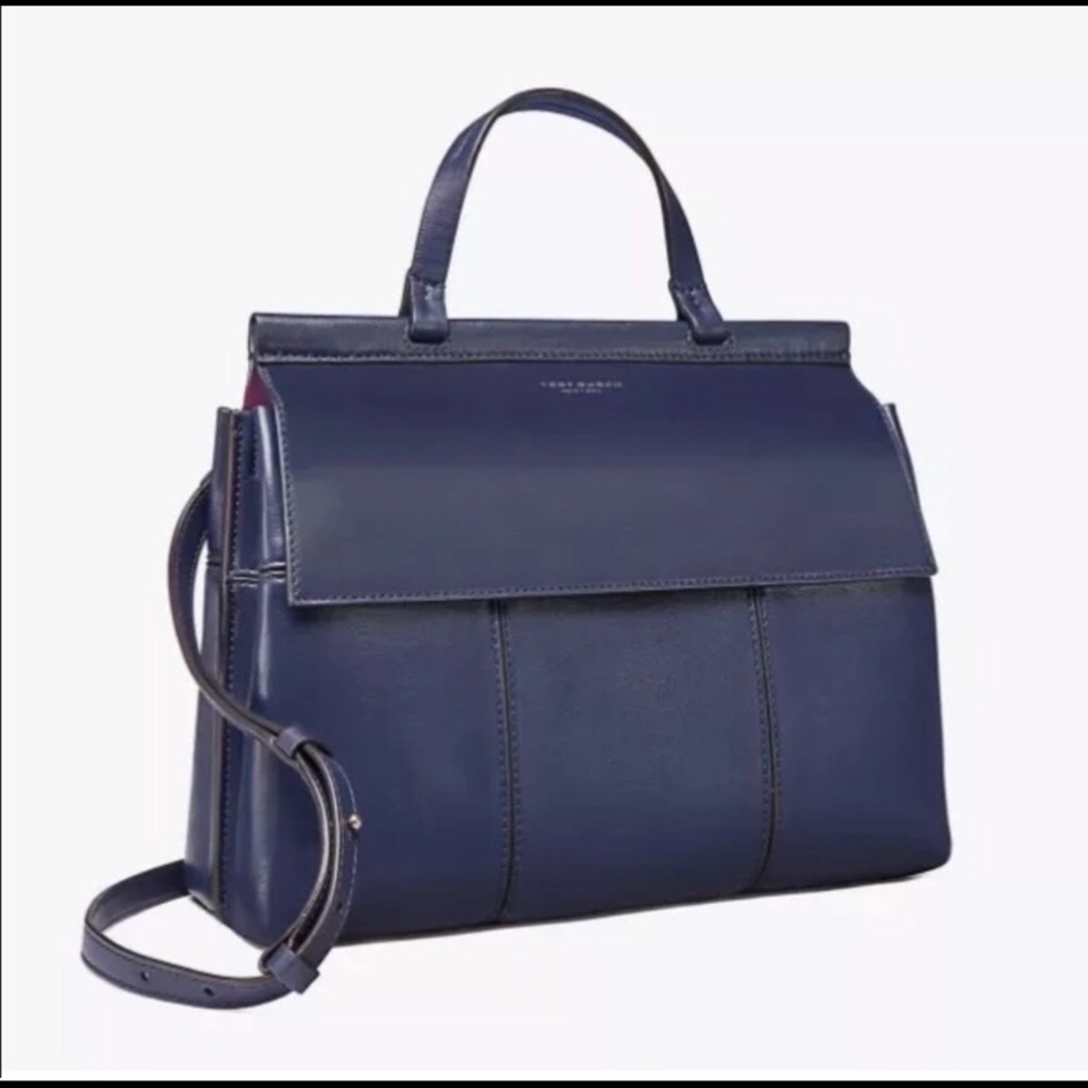 EUC Tory Burch Navy T Satchel